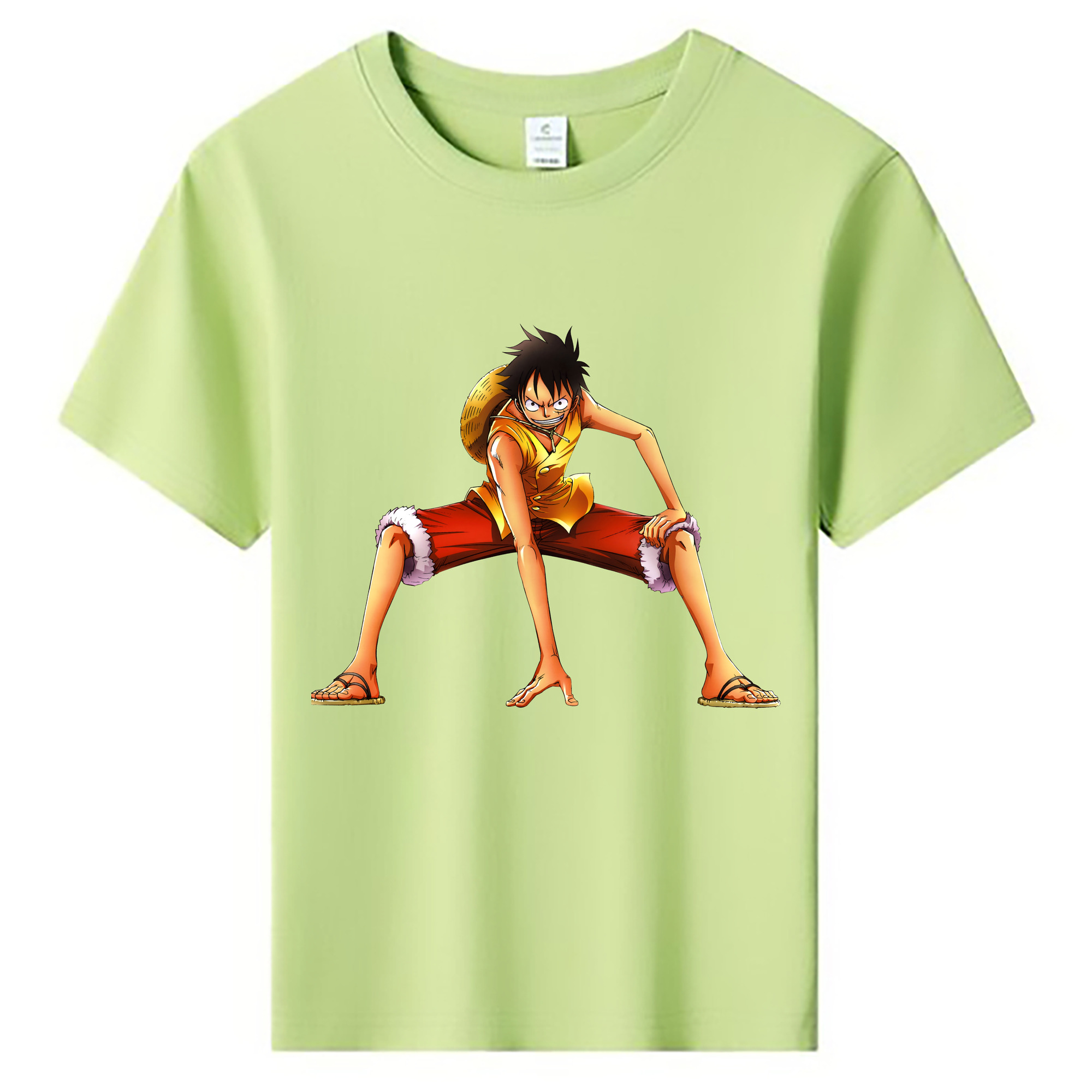 ワンピース モンキー・D・ルフィ ONE PIECE Monkey D. Luffy 綿100％キッズTシャツ（フロントプリント）